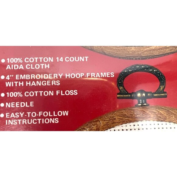 Vogart Crafts Christmas Doubles Embroidery Kit With 4" Hoops & Aida Cloth - Picture 4 of 6